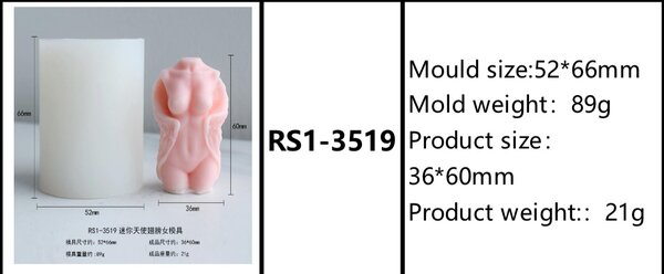 Naked body with wings mould