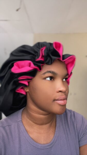 Bonnet de Nuit en Satin Réversible