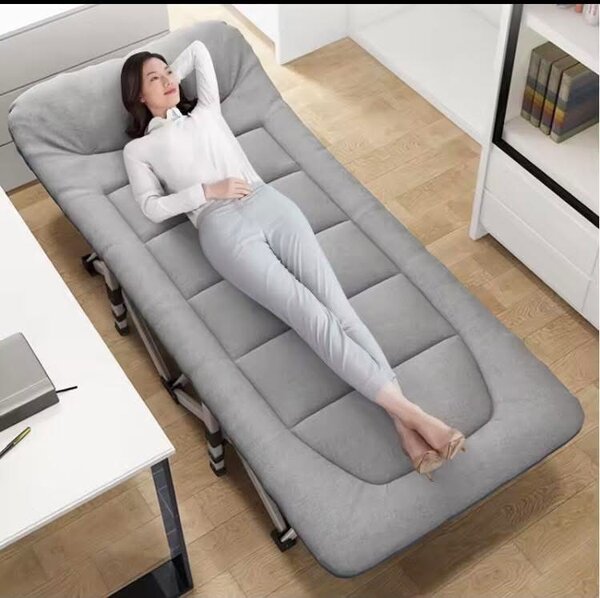 Lit pliant confort gris