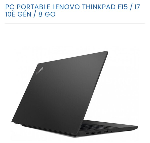 Lenovo Thinkpad E15 Core i7
