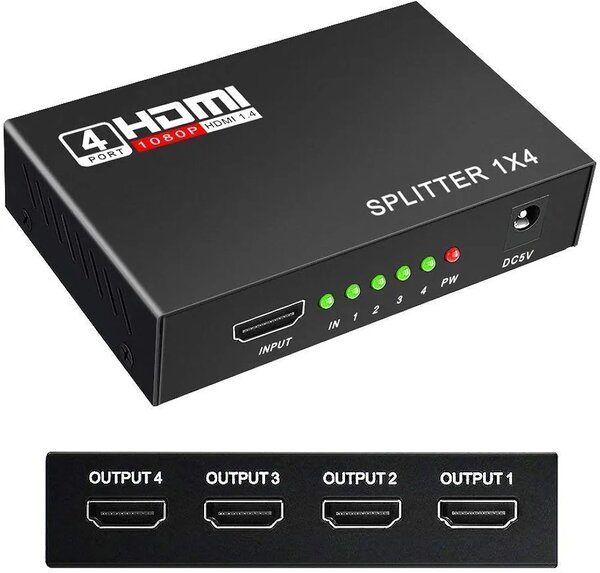 Adaptateur HDMI 1 entrée 4 sorties pour brancher 4 écrans