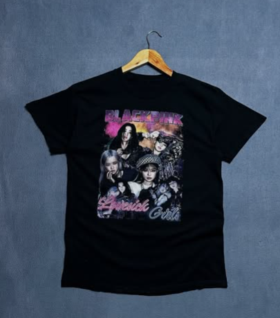 Black pink love sick girls kpop graphic t shirt size: M