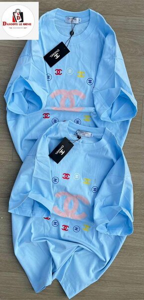 T-shirt en coton bleu chic