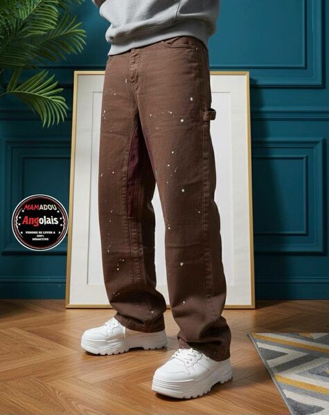 Pantalon cargo marron homme