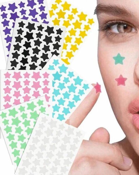 Stickers d'acné étoile colorés