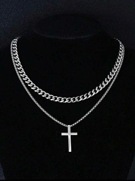 Collier Chaîne Double Croix