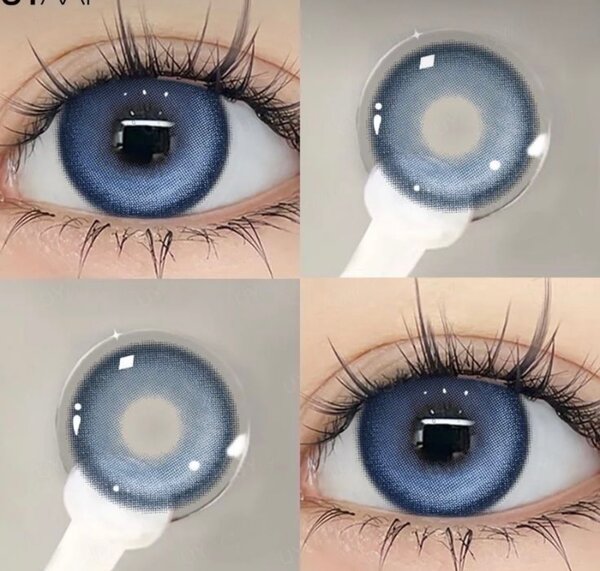 Lentilles de contact bleues