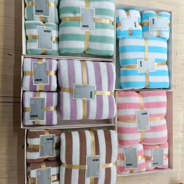 Serviettes Rayées Douces