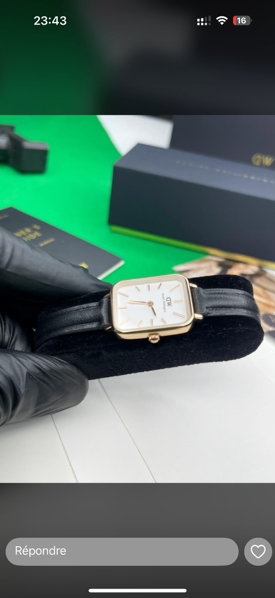 Montre rectangle élégante homme