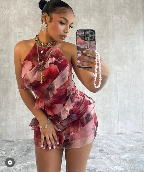 Floral Ruffle Mini Dress