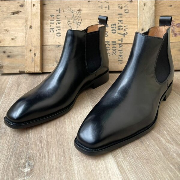 Bottines Chelsea en cuir noir