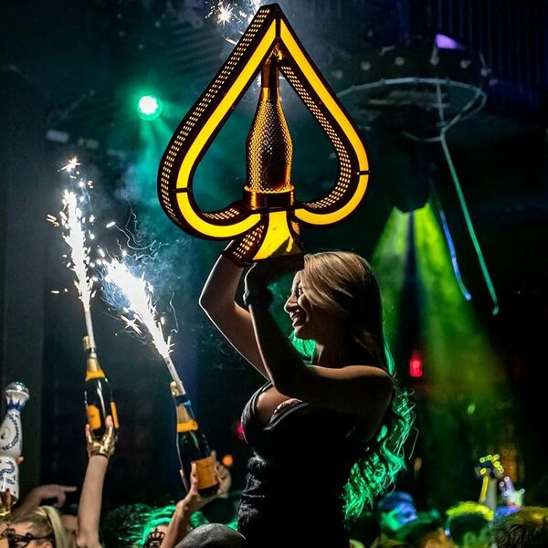 Support LED bouteille club