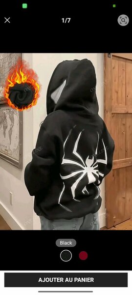 Sweat à capuche Spider Noir