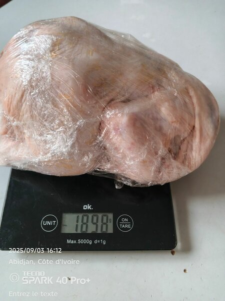 Poulet frais emballé sous vide