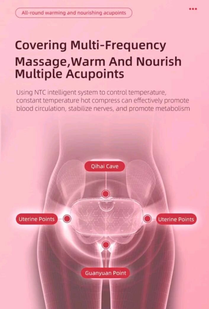Ladies heating relieve period cramp pain massager