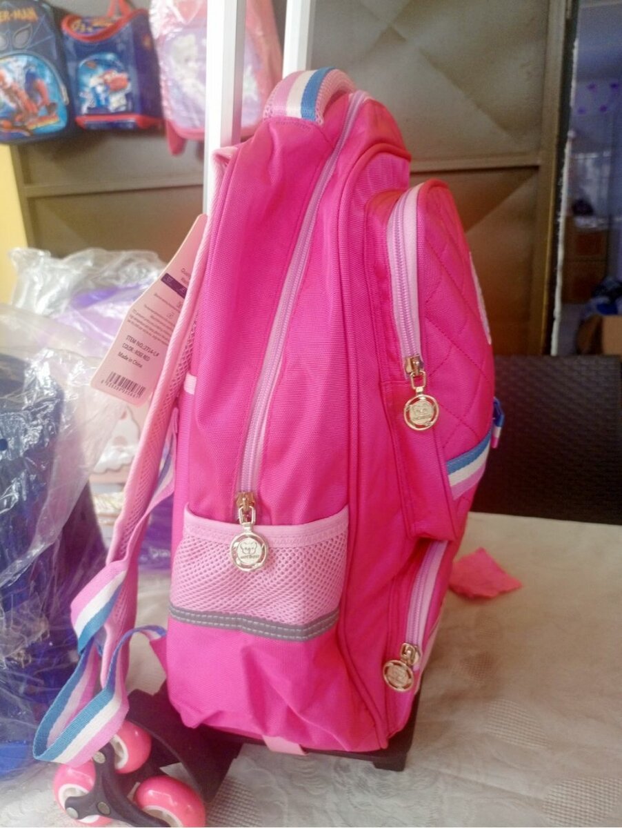 Sac à dos trolley rose enfant