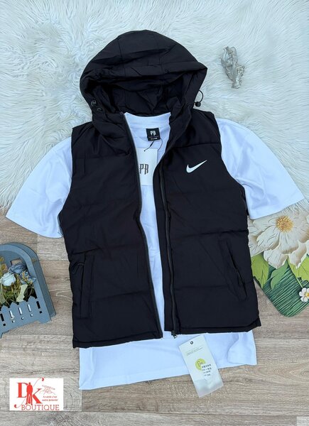 Gilet sans manches homme avec capuche