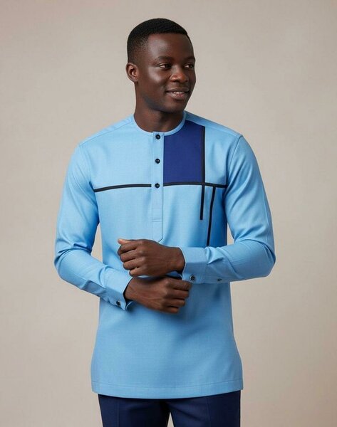 Chemise Homme Élégante Bleue