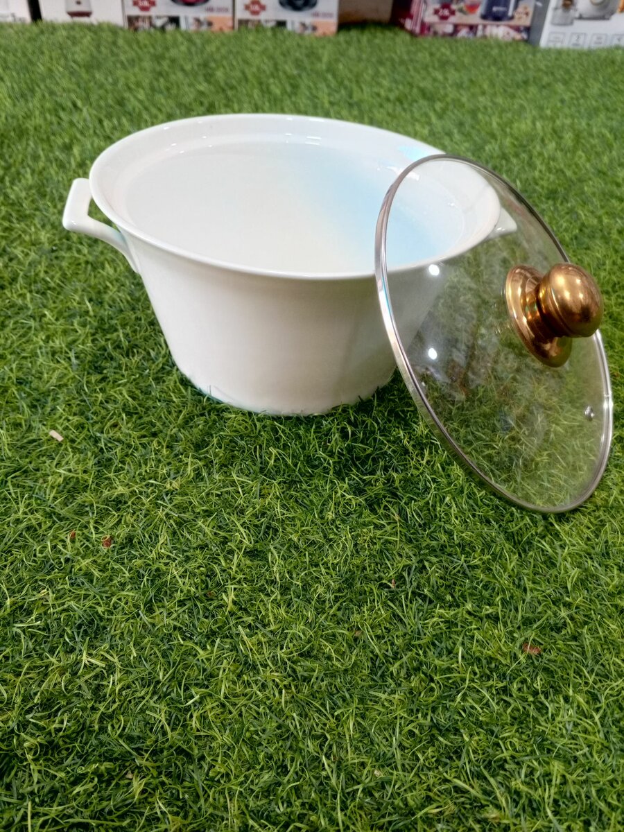 Ceramic soup pot with lid