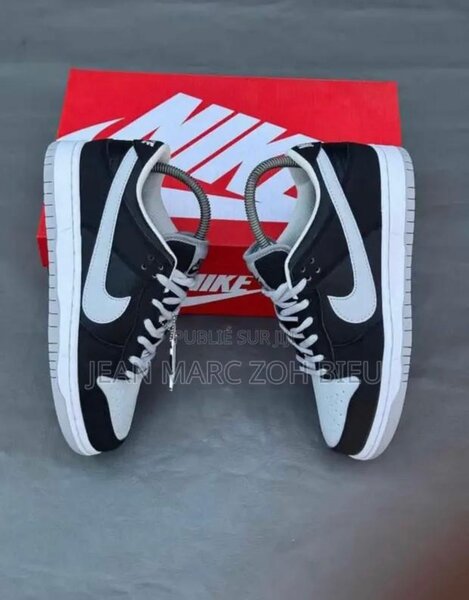 Baskets tendance en cuir noir et blanc