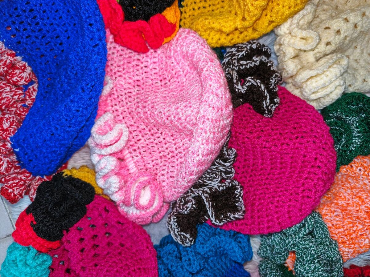 Bonnet crochet multicolores
