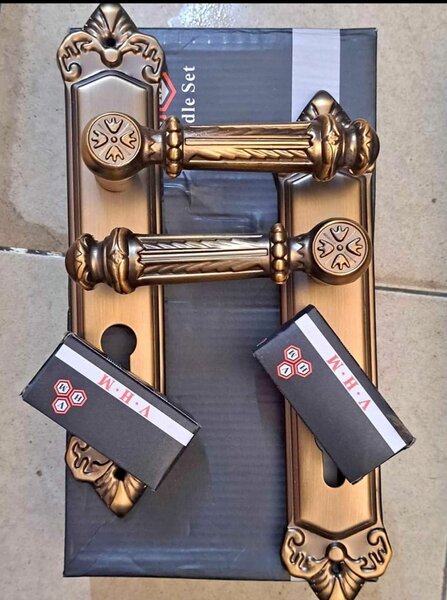 Elegant Bronze Door Handle Set