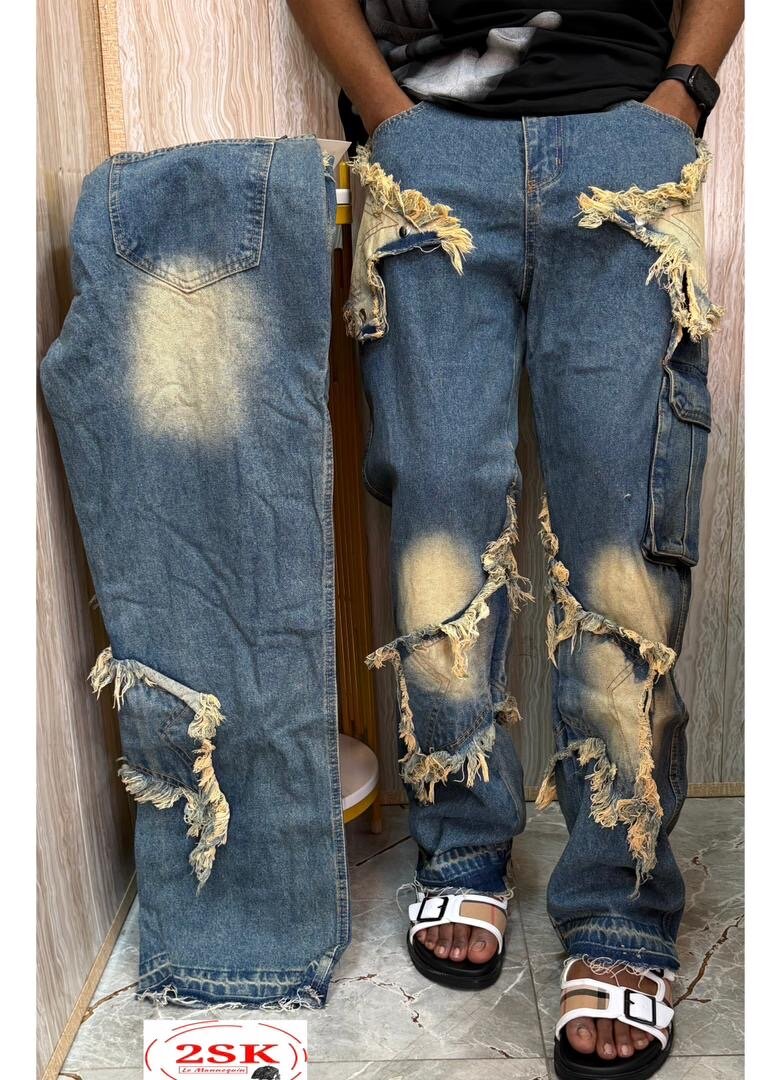 Jeans tendance patchwork