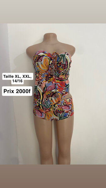 Colorful Strapless Swimsuit