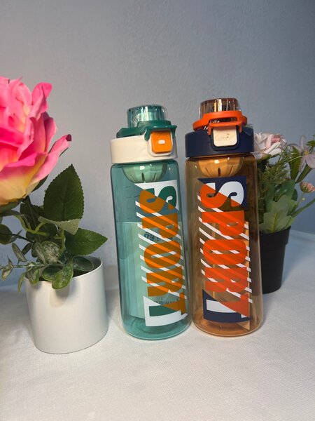 Glass cups, water bottles