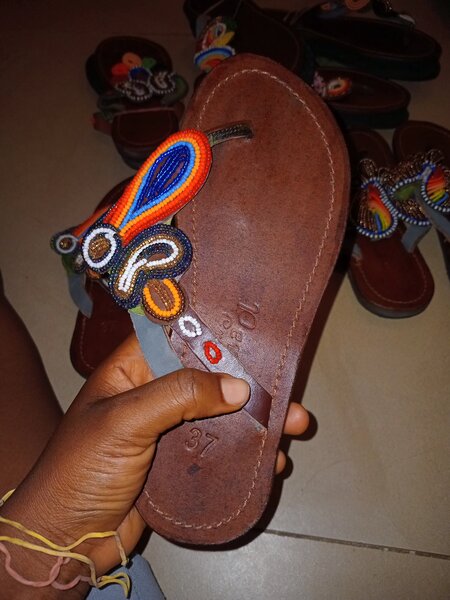 Ladies beaded slippers