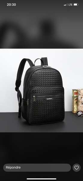 Sac à dos en cuir tressé