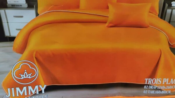 Parure de lit orange Jimmy Textile
