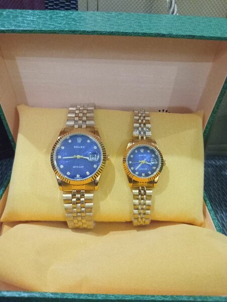Couple Blue  Rolex Watch( Jewellery set)