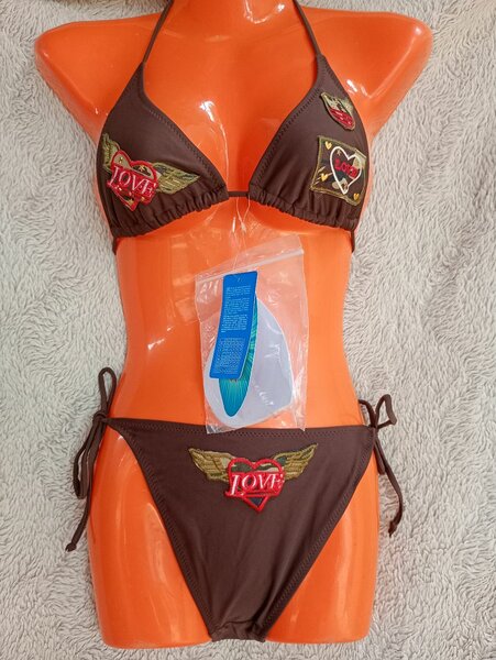 Bikini vibrant imprimé Love