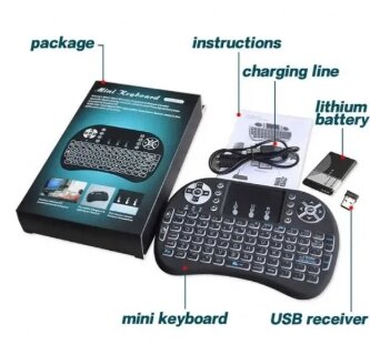 Mini Wireless keyboard Rechargeable withTouchpad Mouse, Compatible With Android Box, Smart TV, PC