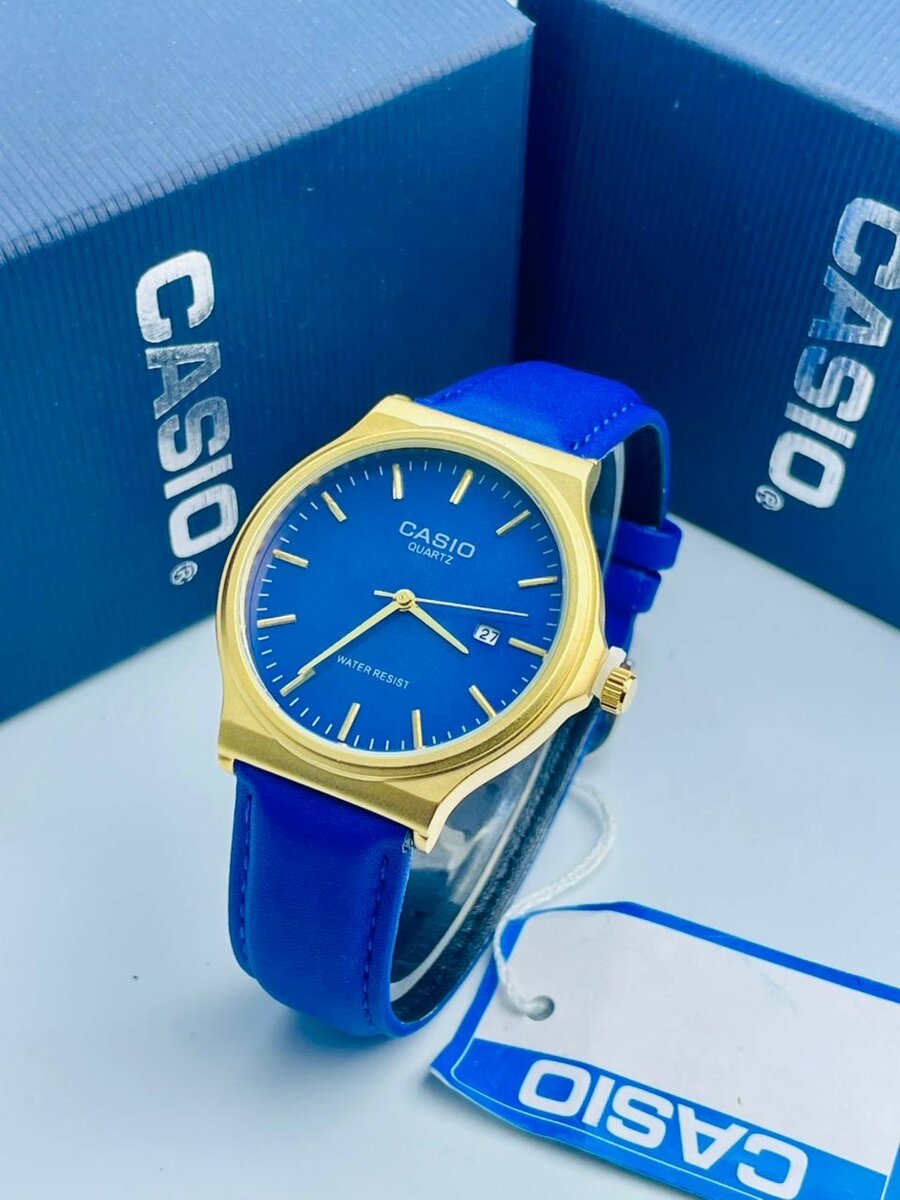 Montre Casio Dorée Bleu Homme
