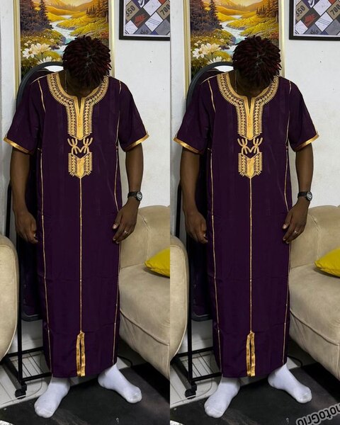 Chemise africaine homme violet