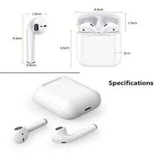 i12 Airpods TWS True Wireless Stereo Bluetooth Earphones V5.1 Earbuds with Microphone/ HiFi Ultra 9D Sound