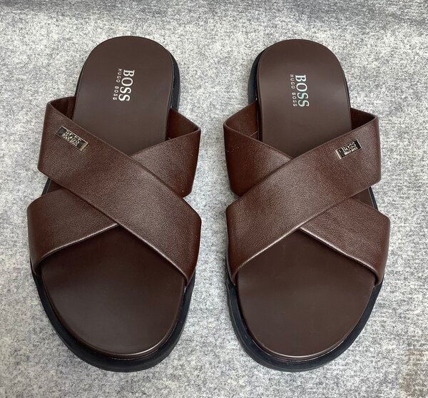 Sandales en cuir croisées homme