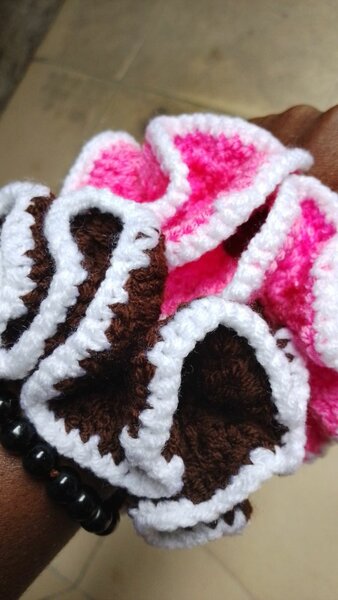 Chouchou crochet coloré