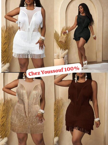 Robe courte frangée pour femmes