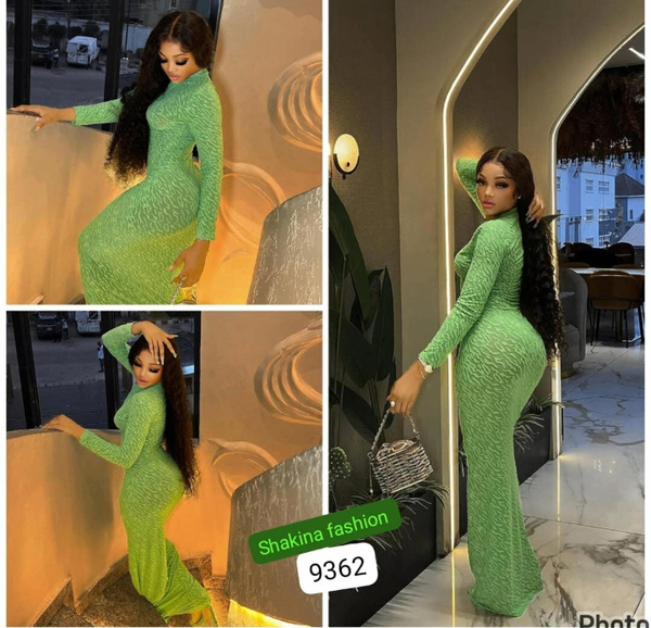 Robe longue verte élégante