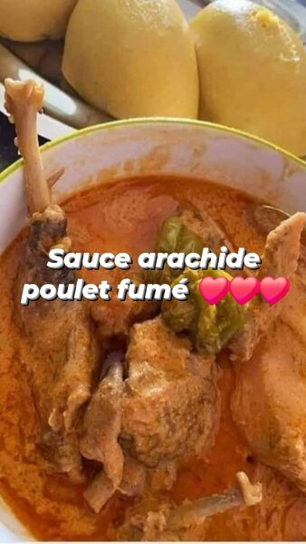 Arrachide poulet fumé foutou