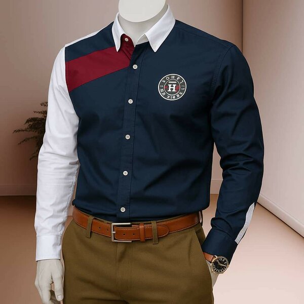 Chemise Homme Élégante Bicolore