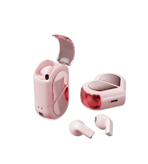 Écouteurs Bluetooth Rose  Cœur