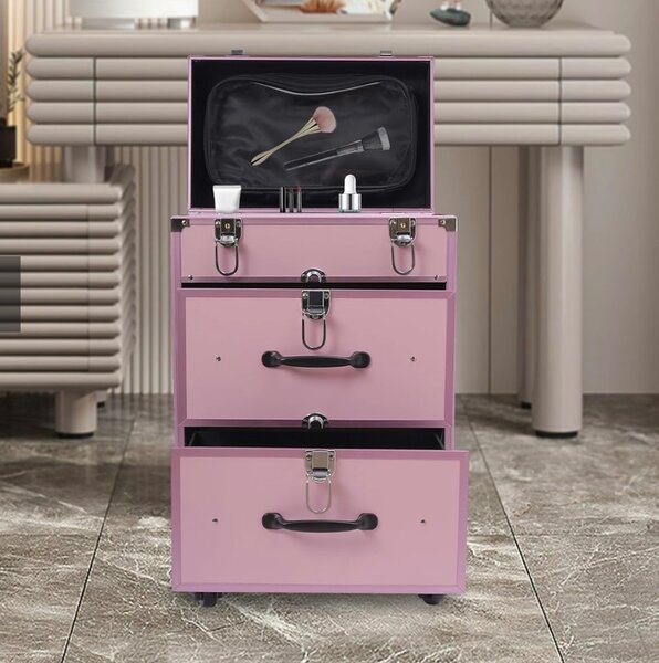 Trolley maquillage rose