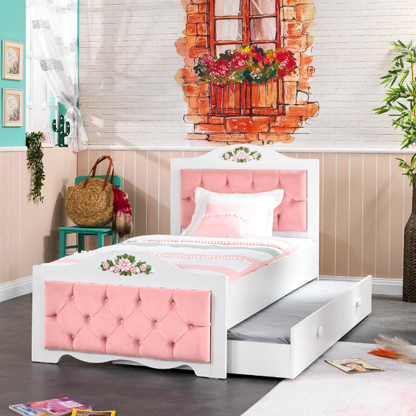 Lit enfant capitonné avec rangement