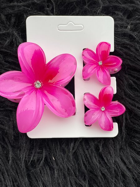 Set de pinces à cheveux fleurs colorées