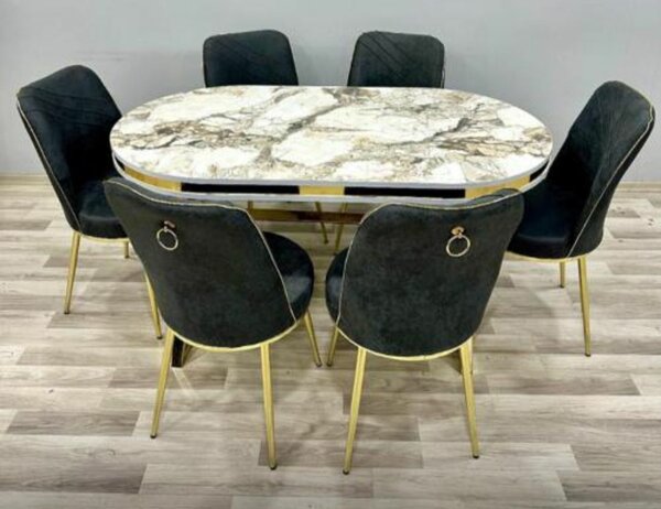 Ensemble table et chaises marbre