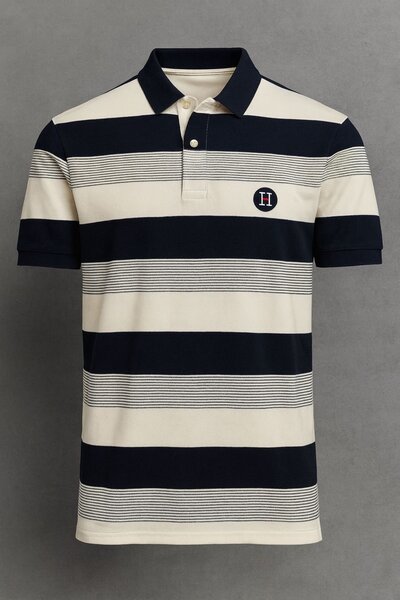 Polo rayé en coton